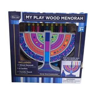 Rite Lite My Mini Wood Menorah With Removable Wood Candles Ages 3+ NIB